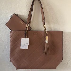 NEW w/ Tags Blush/Black Colored Reversible Purse